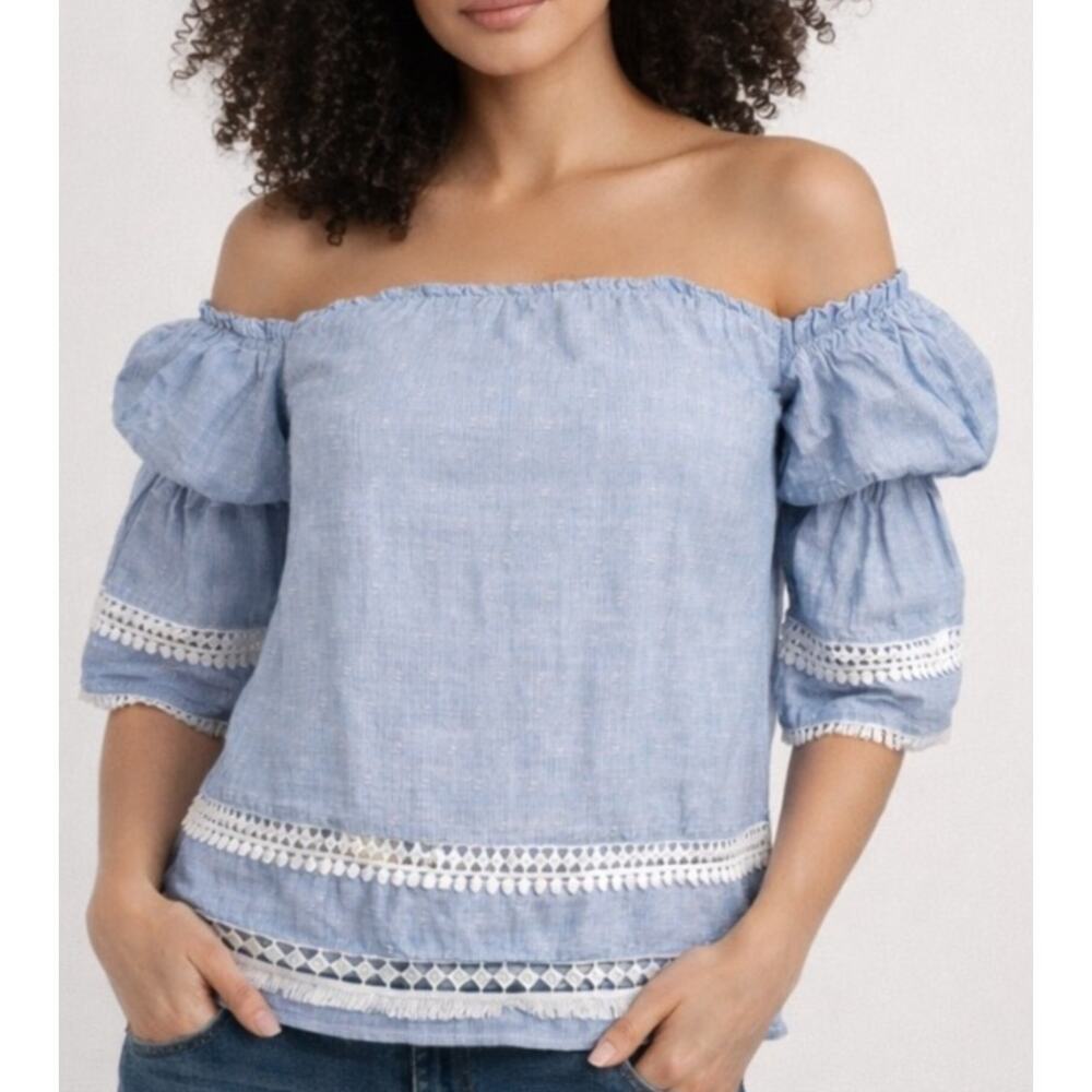 White House Black Market Off The Shoulder Top Womens 8P